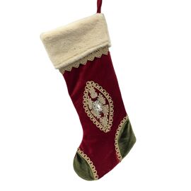 Regal Tidings Red & Gold Hanging Stocking 53cm