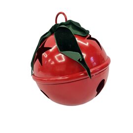 Regal Tidings Large Red Metal Christmas Bauble with Bell