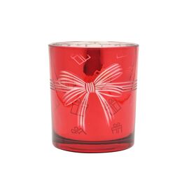 Small Filled Candle - Red Bow