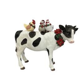Christmas Cow with Chickens On Back