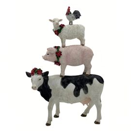 Christmas Stacking Farm Animals, Cow, Pig & Sheep Figurine 23cm