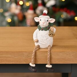 Christmas Sheep Shelf Figurine