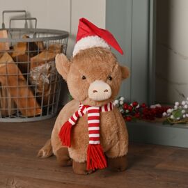 Fabric Highland Cow Standing Doorstop 33cm