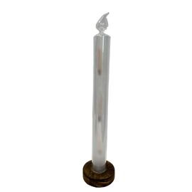 Large LED Glass Taper Candle with Fire Rising Effect Requires - 40cm