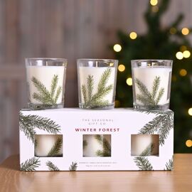 Set of 3 Pine Pattern Scented Candles 70g