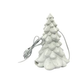 Luxury Matt Ceramic Table Lamp in a Christmas Treee Shape 24cm Tall