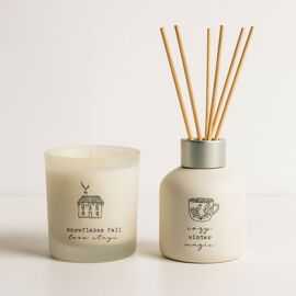 Christmas Gift Set - 110ml Diffuser and 100g Candle Snow Day