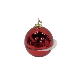 60g Mercury Red Glass Bauble Candle with Soy Wax and 5% Cinnamon Apple Fragrance