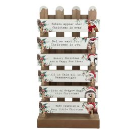 Cottage Collection Picket Fence Stand with 36 21cm Animal Plaques in 6 designs, 6 of each