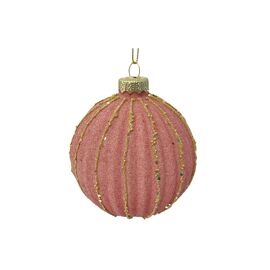 **MULTI 6** Glass Pink Glitz Round Ornament 8cm