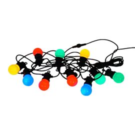 LED Outdoor Party String Light 10 Multicolour Bulbs 5m