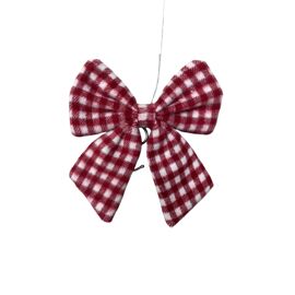 **MULTI 4** Red and White Gingham Pattern Bow 16cm x 19cm