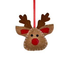 **MULTI 12** Felt Reindeer Hanging Decoration