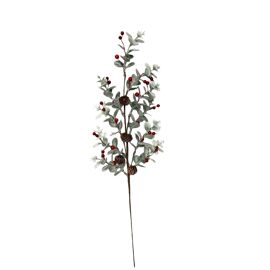 **MULTI 6** Frosted Eucalyptus, Berry and Pinecones Stem