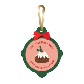 **MULTI 6** Wooden Layered Christmas Ornament with Bow and Gold Ribbon 10cm x 12cm - Nanna