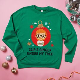Icons Christmas Green Sweater- Slip a Ginger- Medium