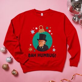 Icons Christmas Red Sweater - Bah Humbug - Small