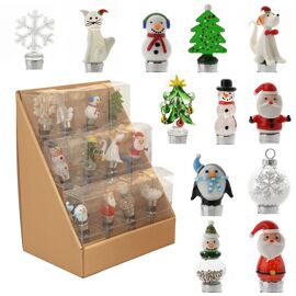 **ASTD MULTI 12**  Christmas Character Bottle Stoppers