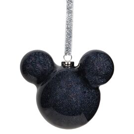 Disney Mickey Mouse Black Glitter Bauble