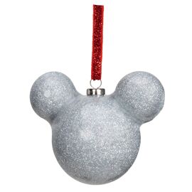 Disney Mickey Mouse Silver Glitter Bauble