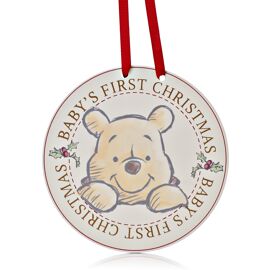 Baby's First Christmas Hanging Plaque Winnie The Pooh