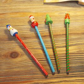 **ASTD MULTI 24** Wooden Christmas Pencil 4 designs
