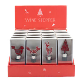 **ASTD MULTI 24** Christmas Wine Stoppers in CDU 4 designs