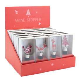 **ASTD MULTI 24** Christmas Wine Stoppers in CDU 4 designs