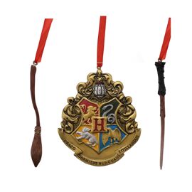 Harry Potter Set of 3 Resin Tree Decs Wand, Crest & Broom