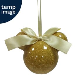 Disney Pastel Gold Glitter Mickey Bauble Gift Boxed