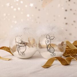 Disney Set of 2 Pooh & Piglet Feather Baubles